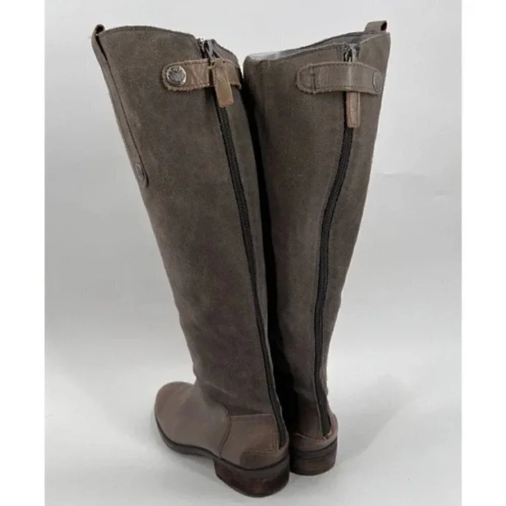 Sam Edelman Pembroke Brown Leather Suede Riding Boots Women's Size 8M 39 EUR